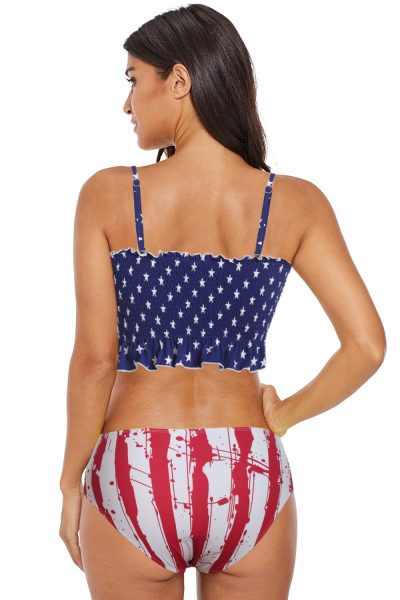 Simona Womens 2 Pieces Bandeau Off Shoulder High Waist Bathing Suit White Red