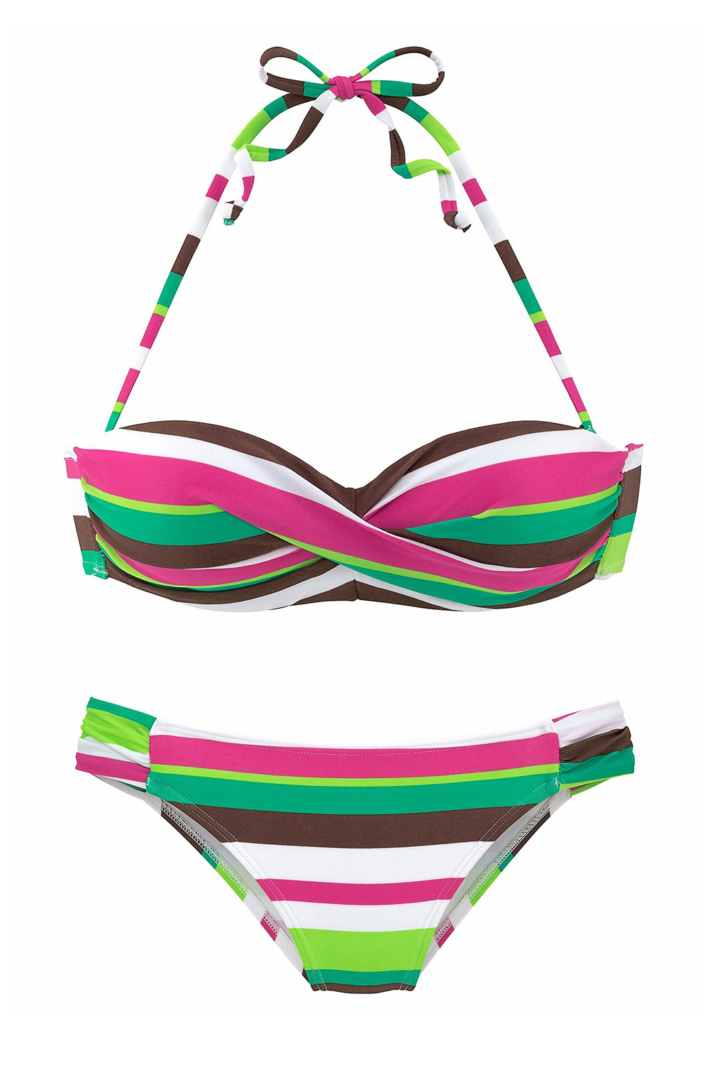 Green Boho Stripes Push Up Bikini Set In Bikinis Push Up Bikini | My ...
