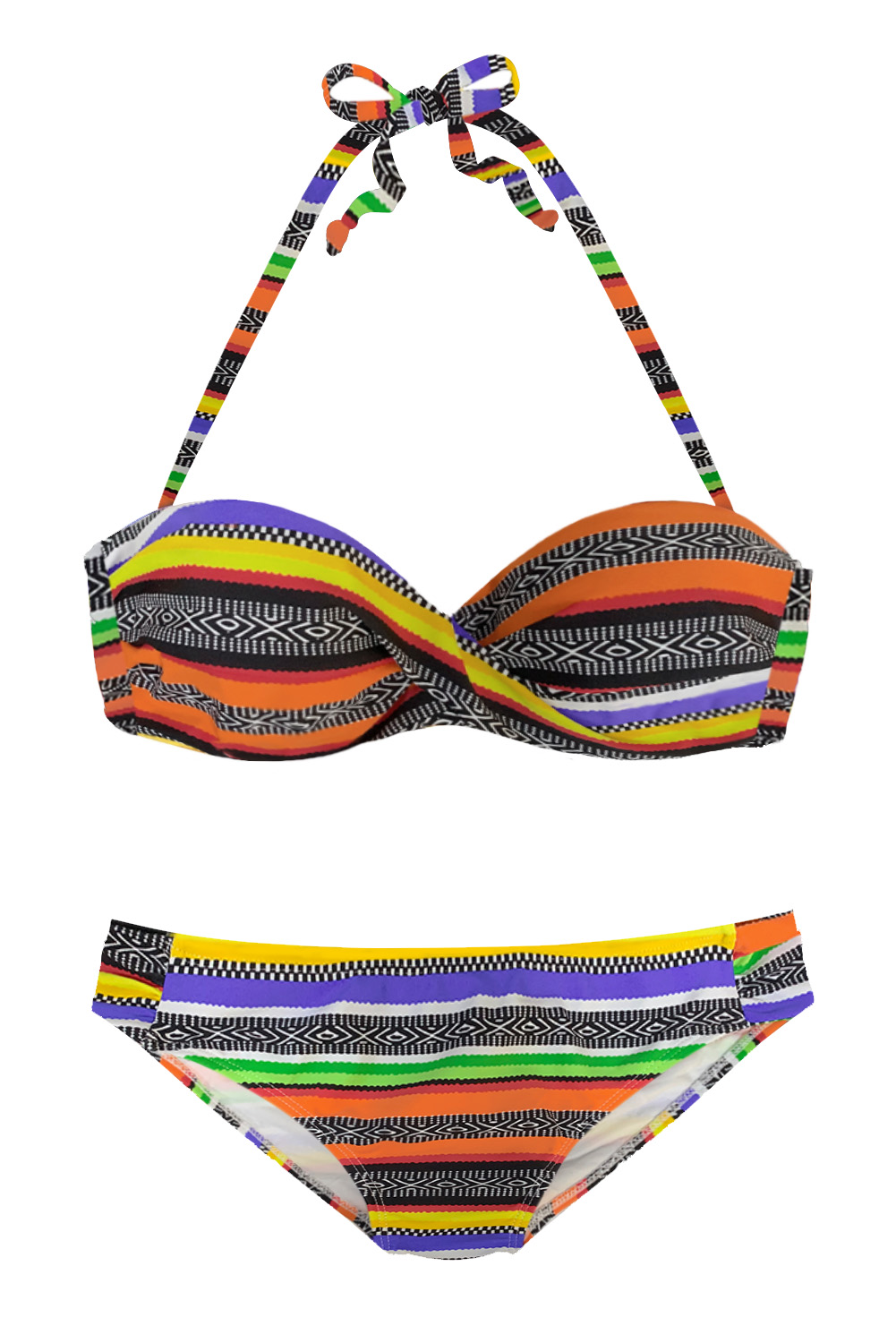 Seafolly Women's Boho Stripes Push up Two Piece Bikini Swimsuits Set ...