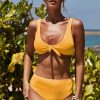 Willa Knot Center Tank Swim Top High Waist Panty Swimwear Yellow