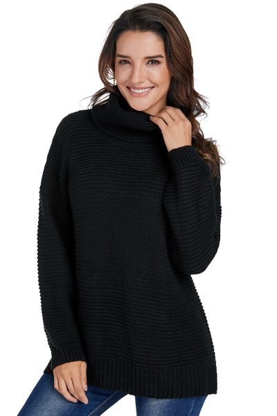 Alyce Women's Cozy Long Sleeves Turtleneck Sweater Black