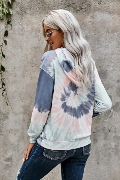 Bias Women's Tie Dye Print Pullover Hoodie Multicolor