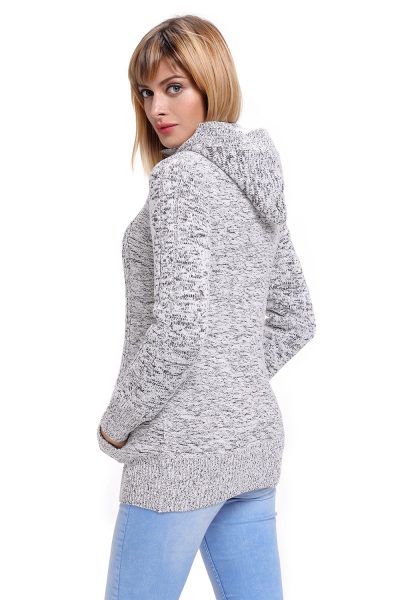 Aderyn Women's Long Sleeve Button-up Hooded Cardigans Black