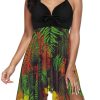 Adriana Women Handkerchief Hem Detail Swimdress and Shorts Green