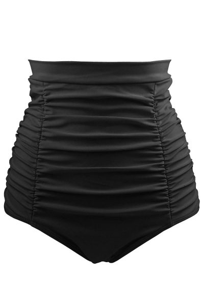 Phoebe Women Retro High Waisted Swim Short Black