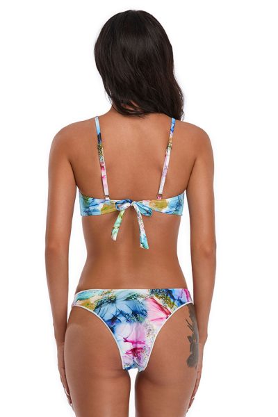 Dale Women's Push Up Low Neckline Strappy Swimsuits Set