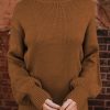 Ada Women Brown Hollow-out Back Sweater with Tie