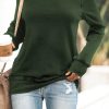 Shirley Women Green Wash Fleece Pullover Sweatshirt