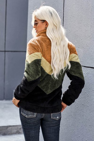 Nafisa Women Green Jacket Movie Marathon Pocketed Chevron
