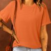 Amaya Women's Solid Color Crew Neck Tee Orange