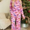 Pink Cheetah Print Shirt and Pants Pajama Set