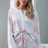 Orange Tie Dye Knit Lounge Set