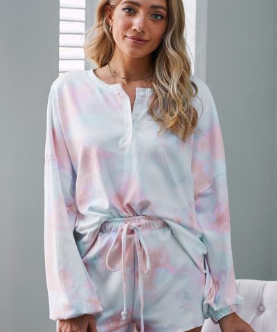 Orange Tie Dye Knit Lounge Set