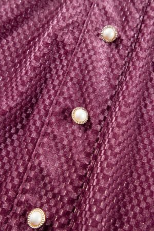 Meadow Mauve Plus Size Textured Velvet Tiered Buttons Tiered Dress - Image 6