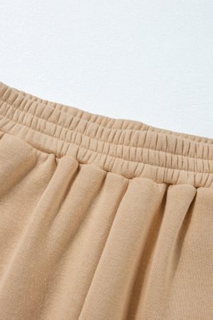 Parchment Solid Half Button Sweatshirt and High Waist Sweatpants Set - Image 7