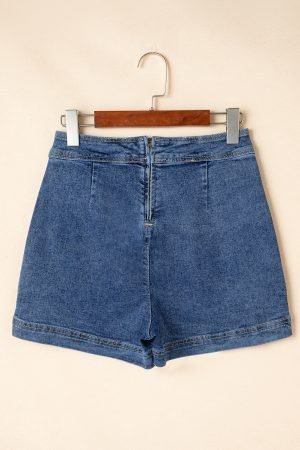 Ashleigh Blue Faux Wrapped Mini Denim Skort - Image 5