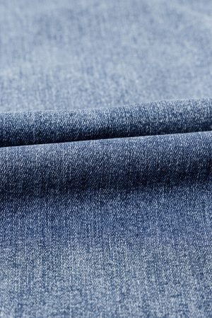 Dusk Blue High Rise Ripped Distressed Hem Flared Jeans - Image 8
