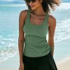 Mist Green Scoop Neck Adjustable Tankini and Matching Skort Bathing Suit