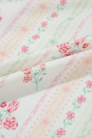 Beige Floral Print Contrast Pipping Short Pajamas Set - Image 8