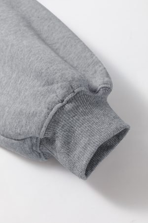 Gray Solid Drop Shoulder Hoodie and Joggers Activewear Set - Image 9