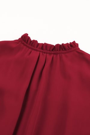 V Neck Long Sleeve Ruffle Tiered Mini Dress - Image 10