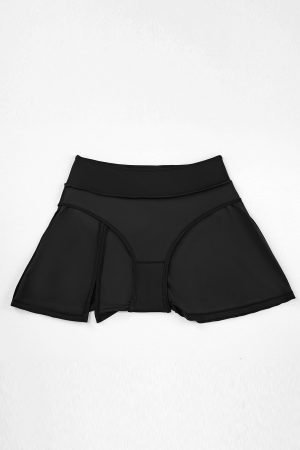 Black Solid Square Neck Sleeveless Tankini Swimsuit - Image 9