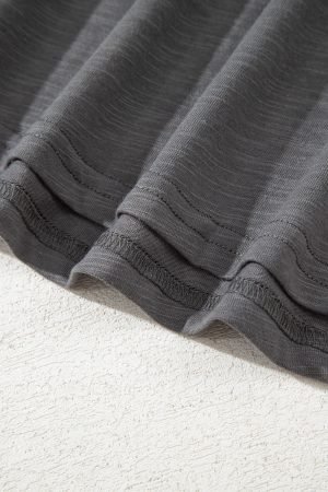 Dark Grey Double Ruffled Short Sleeve Plus Size Top - Image 7