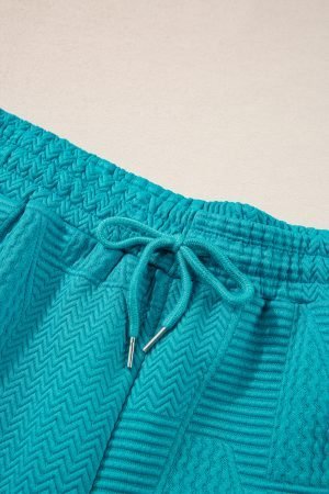 Skobeloff Textured Ruffle Split Top and Drawstring Shorts - Image 8