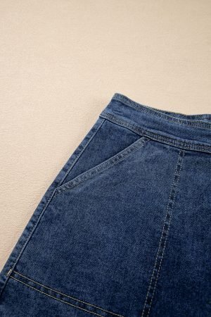 Ashleigh Blue Faux Wrapped Mini Denim Skort - Image 8