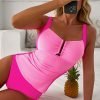 Bonbon Ruched Tummy Control Tankini 2pcs Swimsuit