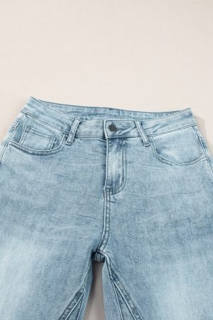 Dusk Blue Acid Wash Extra Wide Leg High Waist Long Jeans - Image 6