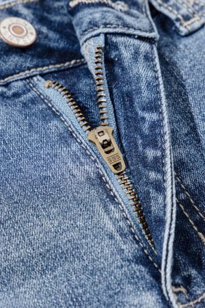 Dusk Blue High Rise Ripped Distressed Hem Flared Jeans - Image 6