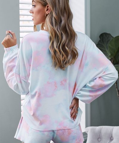 Orange Tie Dye Knit Lounge Set