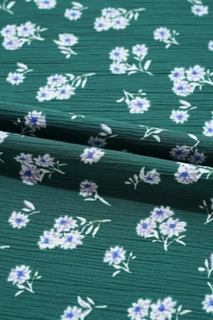 Green Floral Print Square Neck Ruffled Trim Plus Size Blouse - Image 9