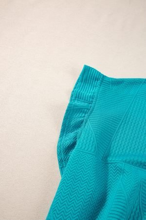 Skobeloff Textured Ruffle Split Top and Drawstring Shorts - Image 7