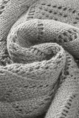 Gray Hollow-out Openwork Knit Cardigan - Image 6