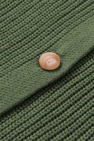 Green Bishop Sleeve Button V Neck Cardigan Sweater - Image 7