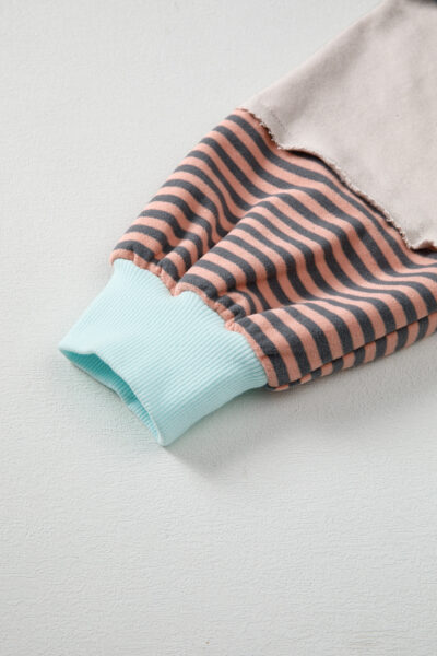 Jet Stream Striped Colorblock Patchwork Drop Shoulder Sweatshirt