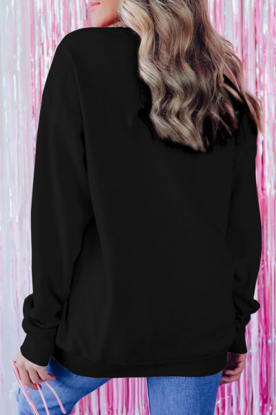Black Merry Every Thing Tinsel Slogan Sweatshirt