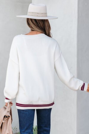 White See You Cowboy Embroidered Western Graphic Sweater - Image 6