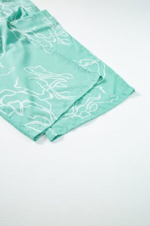 Moonlight Jade Printed Bib Wide Leg Overall - Image 7