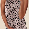 Apricot Leopard Round Neck Tank Top