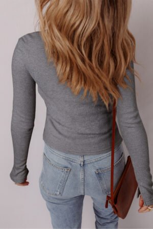 Sleet Ribbed Knit Button Down Slim Cardigan - Image 2