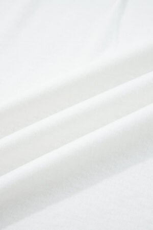 White Solid Color Seam Detail Raglan Long Sleeve Top - Image 11