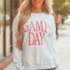 Red Vintage Washed GAME DAY Graphic Baggy Sweatshirt
