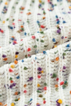 White Confetti Reversible Twist Sweater - Image 8