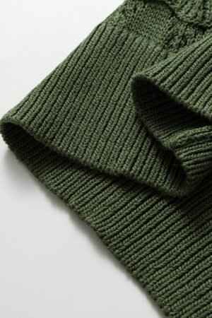 Green Lightweight Buttoned Front Crochet Cardigan - Image 8