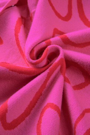 Bright Pink Button Sides Sleeveless Floral Knitted Top - Image 8