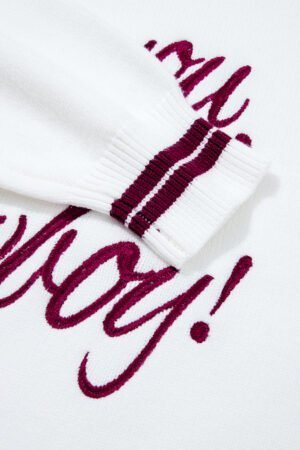 White See You Cowboy Embroidered Western Graphic Sweater - Image 15