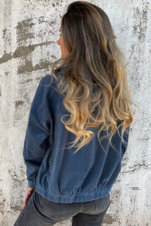Alternative view of Real Teal Corduroy Drawstring Hooded Pocket Zip Up Jacket